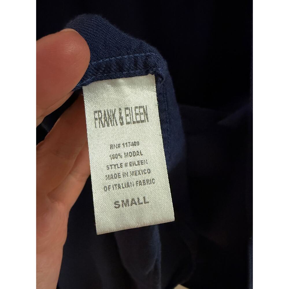 Frank & Eileen Eileen Long sleeve shirt Navy Modal S - Picture 5 of 6